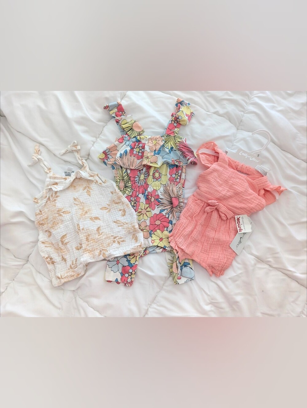 Floral Ruffle Baby Romper - Multi Color